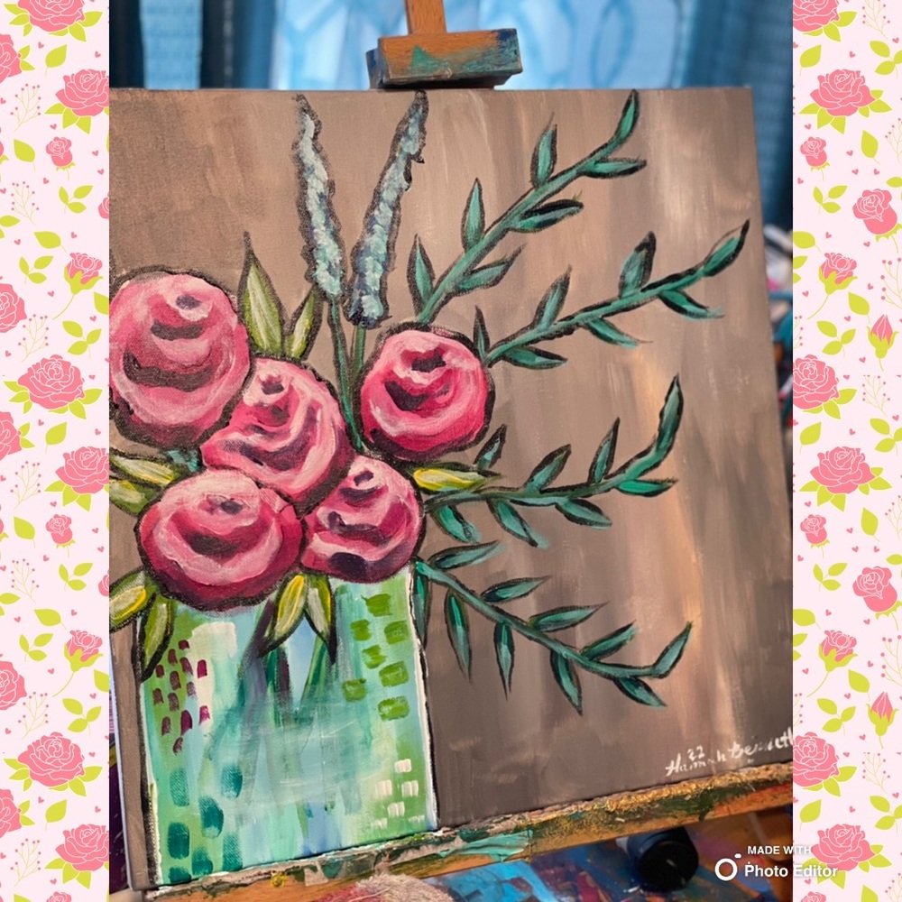 20x20 Floral Painting